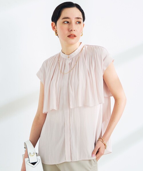 NOLLEY’S Sophi(ノーリーズソフィ)の「割織ケープギャザーブラウス(シャツ/ブラウス・レディース・チャコールグレー/オフホワイト/ベビーピンク/ベージュ・38/36)」の11枚目の写真