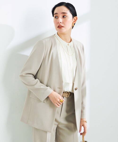 NOLLEY’S Sophi(ノーリーズソフィ)の「割織ケープギャザーブラウス(シャツ/ブラウス・レディース・チャコールグレー/オフホワイト/ベビーピンク/ベージュ・38/36)」の16枚目の写真