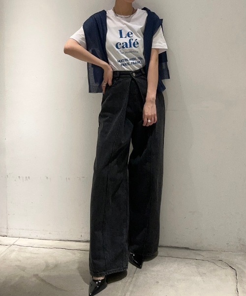 LE CIEL BLEU（ルシェルブルー）の「フロントタックワイドデニムパンツ / Front Tuck Wide Denim Pants（デニムパンツ・レディース・ブラック・38/36/34）」の7枚目の写真