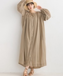 OMNES | コットンボイル袖ボリュームギャザーワンピース(ワンピース)