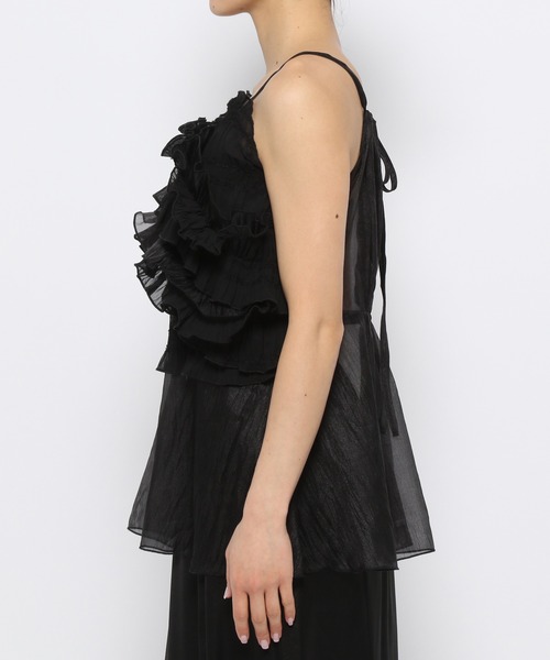 mysty woman（ミスティウーマン）の「フリルボリュームキャミ　120999（キャミソール・レディース・アイボリー/ブラック・FREE）」の7枚目の写真