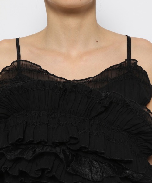 mysty woman（ミスティウーマン）の「フリルボリュームキャミ　120999（キャミソール・レディース・アイボリー/ブラック・FREE）」の11枚目の写真