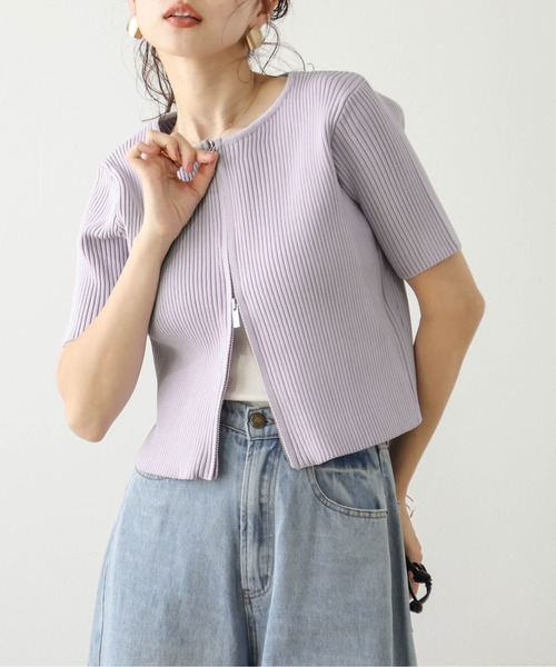 半袖ニット hana様 sakishimatokyo カーディガン フラワー刺しゅう 半袖ニット