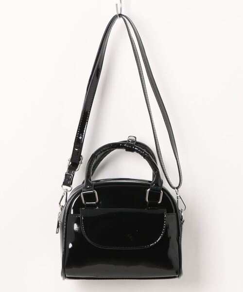 one wayザッカ(ワンウェイザッカ)の「エナメル2wayミニボストン(ボストンバッグ・レディース・ブラック/シルバー・FREE)」の8枚目の写真