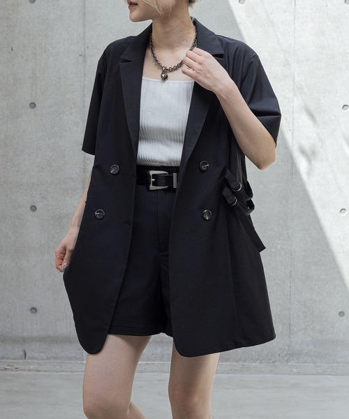 PAGEBOY(ページボーイ)の「ウエストベルトジャケット(テーラードジャケット・レディース・チャコールグレー/ブラック/ベージュ・FREE)」の8枚目の写真