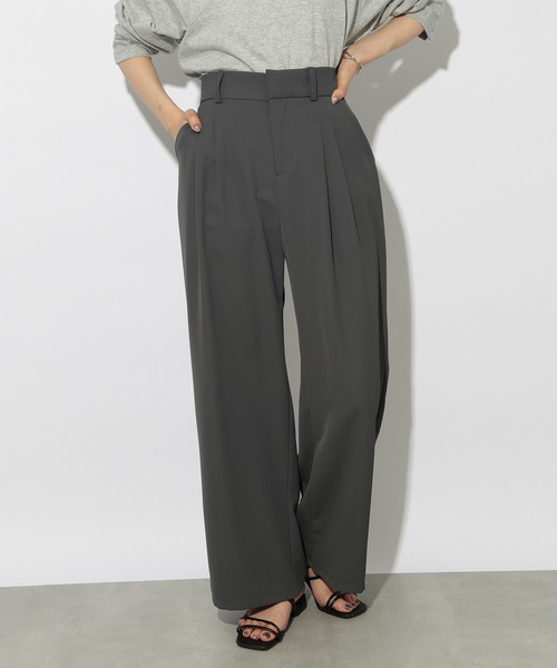 SETUP7（セットアップセブン）の「【SETUP7】ピンタックワイドルーズスラックス SCCH538（スラックス・レディース・グレー/ブラック・S/M）」の2枚目の写真