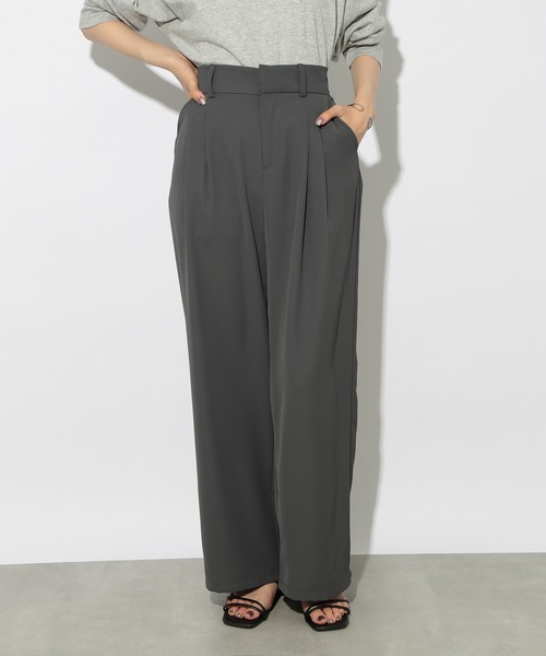 SETUP7（セットアップセブン）の「【SETUP7】ピンタックワイドルーズスラックス SCCH538（スラックス・レディース・グレー/ブラック・S/M）」の5枚目の写真