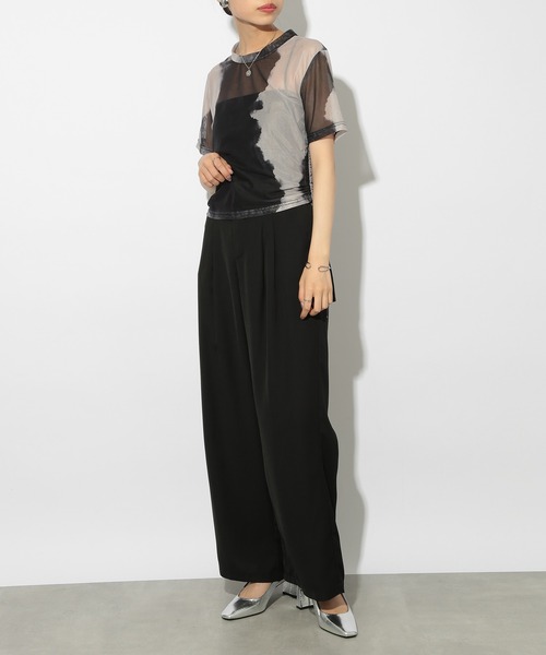 SETUP7（セットアップセブン）の「【SETUP7】ピンタックワイドルーズスラックス SCCH538（スラックス・レディース・グレー/ブラック・S/M）」の4枚目の写真