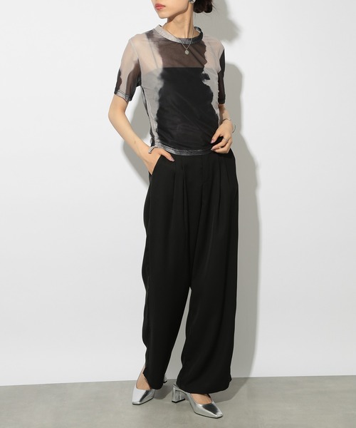 SETUP7（セットアップセブン）の「【SETUP7】ピンタックワイドルーズスラックス SCCH538（スラックス・レディース・グレー/ブラック・S/M）」の3枚目の写真