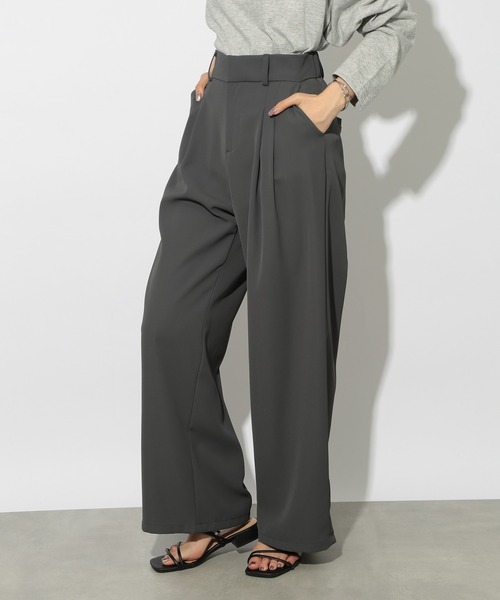SETUP7（セットアップセブン）の「【SETUP7】ピンタックワイドルーズスラックス SCCH538（スラックス・レディース・グレー/ブラック・S/M）」の7枚目の写真