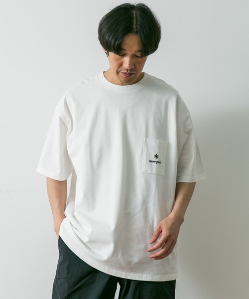 Snow Peak（スノーピーク）の「『別注』Snow Peak Apparel×DOORS　Pocket Logo T-shirts（Tシャツ/カットソー・メンズ・ホワイト/ベージュ/ネイビー/ブラック/グレー・LARGE/MEDIUM/X-LARGE）」の8枚目の写真