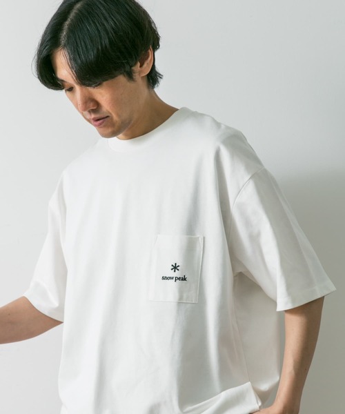 Snow Peak（スノーピーク）の「『別注』Snow Peak Apparel×DOORS　Pocket Logo T-shirts（Tシャツ/カットソー・メンズ・ホワイト/ベージュ/ネイビー/ブラック/グレー・LARGE/MEDIUM/X-LARGE）」の10枚目の写真