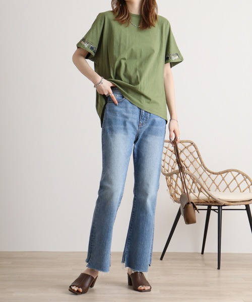 Emago(イマゴ)の「EMAGO 星座刺繍ドルマンT(Tシャツ/カットソー・レディース・杢グレー/オリーブ/アイボリー・FREE)」の16枚目の写真