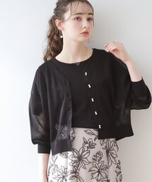 couture brooch | 【冷房対策・日焼け対策にも◎】LEVITA/ダブルパール調釦ドロップカーディガン(カーディガン/ボレロ)