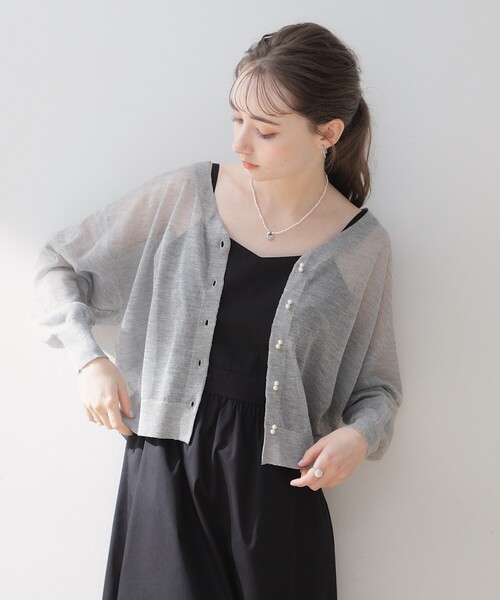 couture brooch（クチュールブローチ）の「◆新色＆追加入荷【冷房対策・日焼け対策にも◎】LEVITA／ダブルパール調釦ドロップカーディガン（カーディガン/ボレロ・レディース・オフホワイト/ブラック/ピンク/ライトグレー/ブラウン系その他/ライトイエロー系・38/42）」の22枚目の写真