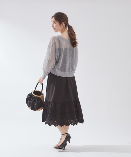 couture brooch（クチュールブローチ）の「◆新色＆追加入荷【冷房対策・日焼け対策にも◎】LEVITA／ダブルパール調釦ドロップカーディガン（カーディガン/ボレロ・レディース・オフホワイト/ブラック/ピンク/ライトグレー/ブラウン系その他/ライトイエロー系・38/42）」の19枚目の写真