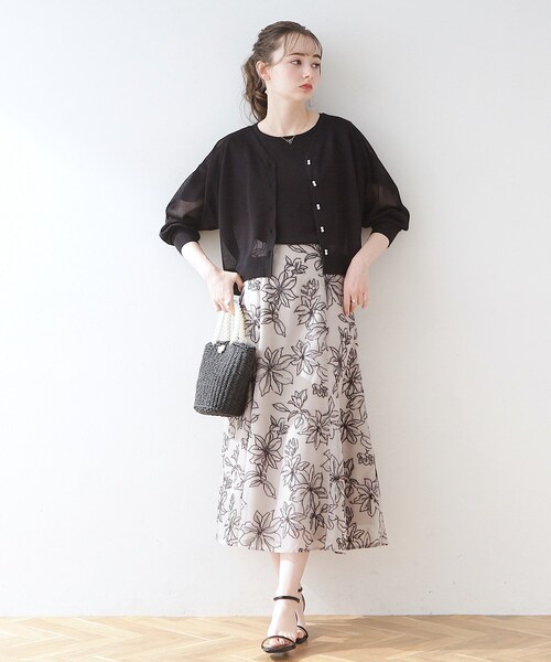 couture brooch（クチュールブローチ）の「◆新色＆追加入荷【冷房対策・日焼け対策にも◎】LEVITA／ダブルパール調釦ドロップカーディガン（カーディガン/ボレロ・レディース・オフホワイト/ブラック/ピンク/ライトグレー/ブラウン系その他/ライトイエロー系・38/42）」の12枚目の写真