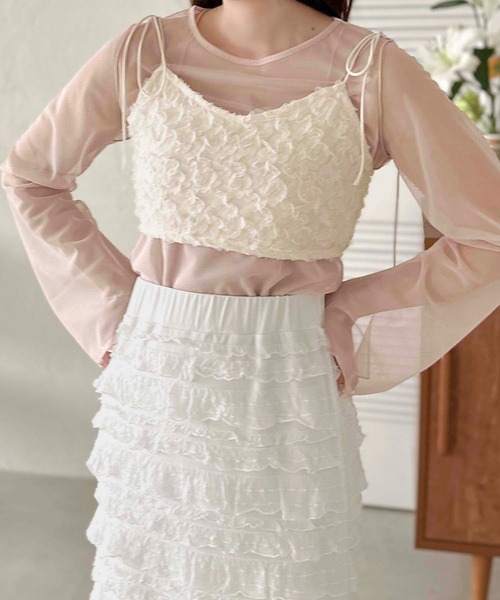 apres jour clair(アプレジュールクレア)の「【apres jour clair】フラワーレースビスチェ【ZOZOTOWN限定アイテム】(キャミソール・レディース・アイボリー/ブラック・X-LARGE/フリー)」の12枚目の写真