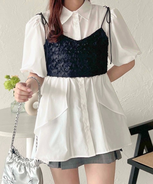 apres jour clair(アプレジュールクレア)の「【apres jour clair】フラワーレースビスチェ【ZOZOTOWN限定アイテム】(キャミソール・レディース・アイボリー/ブラック・X-LARGE/フリー)」の20枚目の写真