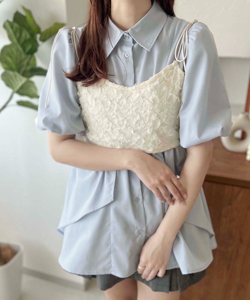 apres jour clair(アプレジュールクレア)の「【apres jour clair】フラワーレースビスチェ【ZOZOTOWN限定アイテム】(キャミソール・レディース・アイボリー/ブラック・X-LARGE/フリー)」の4枚目の写真