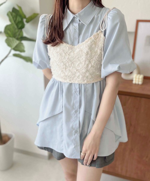 apres jour clair(アプレジュールクレア)の「【apres jour clair】フラワーレースビスチェ【ZOZOTOWN限定アイテム】(キャミソール・レディース・アイボリー/ブラック・X-LARGE/フリー)」の3枚目の写真