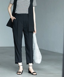 OPAQUE.CLIP | セットアップ対応 前後差ヘムテーパードパンツ　ストレッチリネンライク【UVケア/洗濯機洗い可】(その他パンツ)