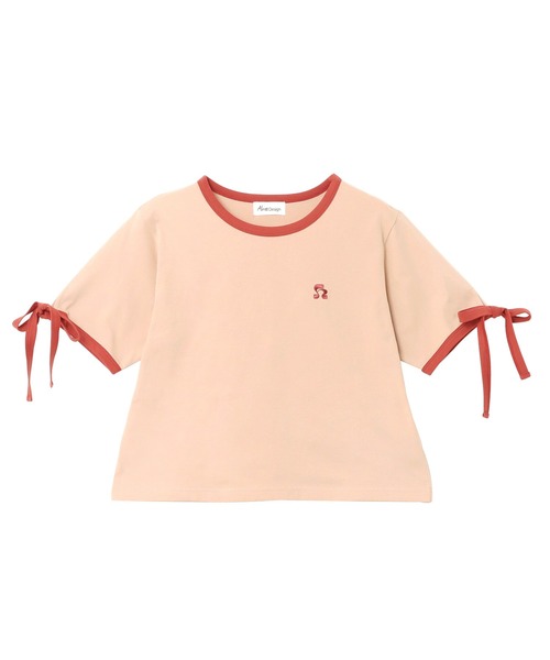 andme(アンドミー)の「袖リボンワンポイントエンブロイダリーリンガーTシャツ(Tシャツ/カットソー・レディース・ブルー系その他/ブラック×ホワイト/ホワイト×ブラック/ピンク系その他・FREE)」の20枚目の写真