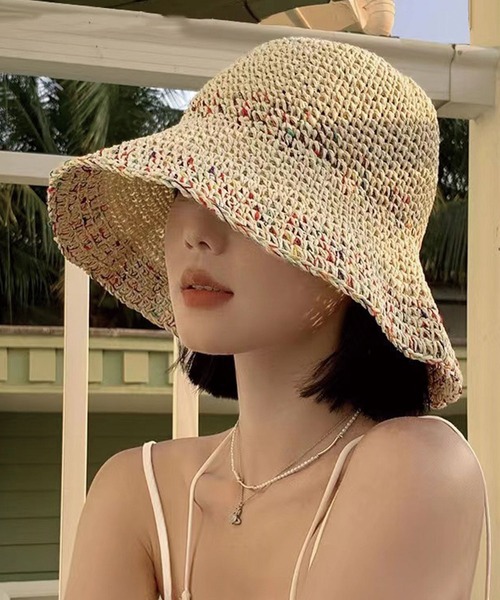 CORNERS(コーナーズ)の「麦わらペーパーハット(ハット・レディース・キャメル/ベージュ/ライトベージュ・FREE)」の1枚目の写真