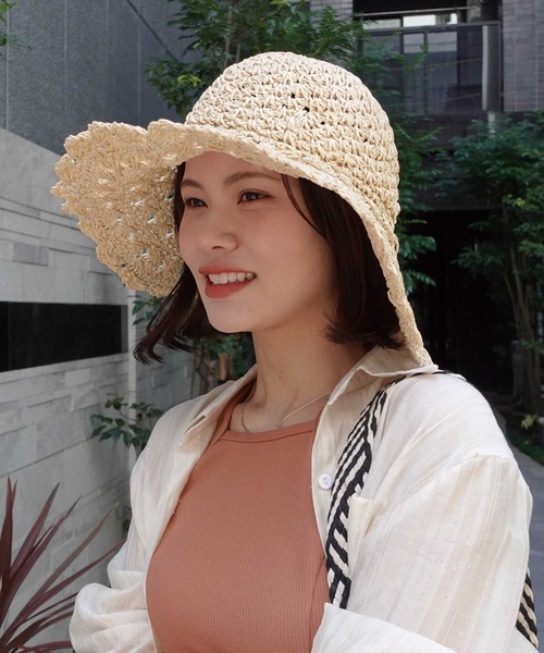 CORNERS(コーナーズ)の「麦わらペーパーハット(ハット・レディース・キャメル/ベージュ/ライトベージュ・FREE)」の5枚目の写真