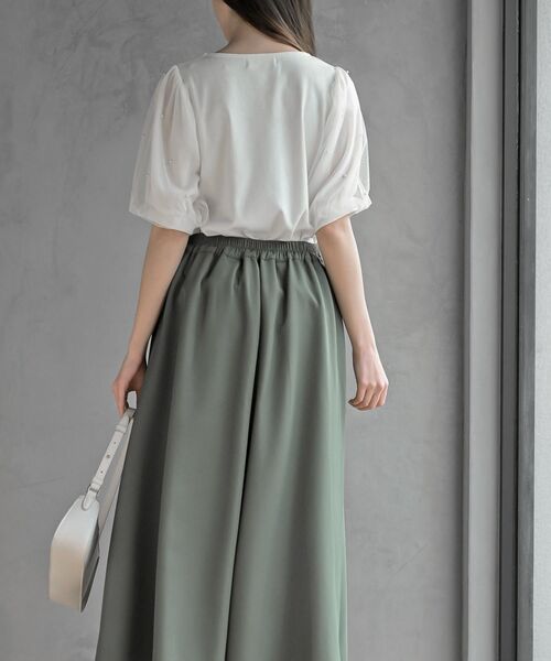 rps（アールピーエス）の「チュールパールハーフスリーブカットプルオーバー（Tシャツ/カットソー・レディース・オフホワイト/ブラック・フリー）」の14枚目の写真