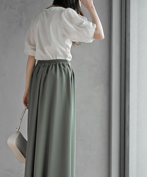 rps（アールピーエス）の「チュールパールハーフスリーブカットプルオーバー（Tシャツ/カットソー・レディース・オフホワイト/ブラック・フリー）」の15枚目の写真