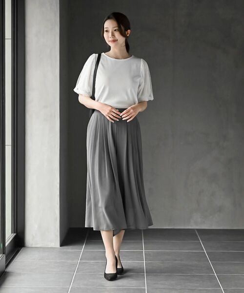 rps（アールピーエス）の「チュールパールハーフスリーブカットプルオーバー（Tシャツ/カットソー・レディース・オフホワイト/ブラック・フリー）」の22枚目の写真