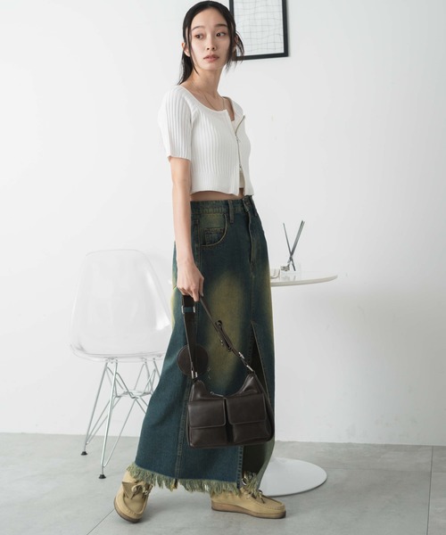 WEGO(ウィゴー)の「WEGO/ダブルジップオフショルニットトップス(ニット/セーター・レディース・オフホワイト/ブラック・FREE)」の16枚目の写真