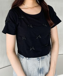 Heather | サテンリボンTEE　127405(Tシャツ/カットソー)