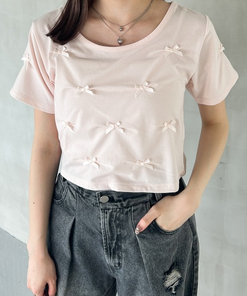 Heather(ヘザー)の「サテンリボンTEE 127405(Tシャツ/カットソー・レディース・ブラック/ピンク/ホワイト・FREE)」の12枚目の写真