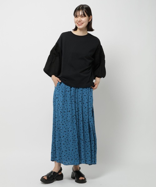 niko and...（ニコアンド）の「袖布帛レースバルーンプルオーバー（Tシャツ/カットソー・レディース・ブラック/イエロー/ピンク/オフホワイト・LARGE/MEDIUM）」の7枚目の写真