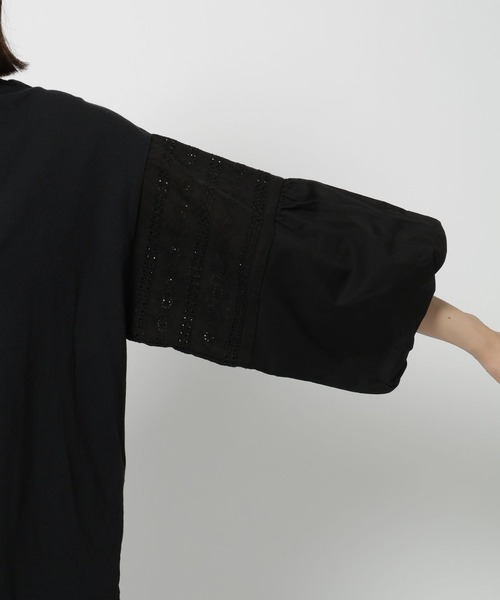 niko and...（ニコアンド）の「袖布帛レースバルーンプルオーバー（Tシャツ/カットソー・レディース・ブラック/イエロー/ピンク/オフホワイト・LARGE/MEDIUM）」の20枚目の写真