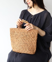 【AFRICANSQUARE】ラフィアかぎ編みバッグ