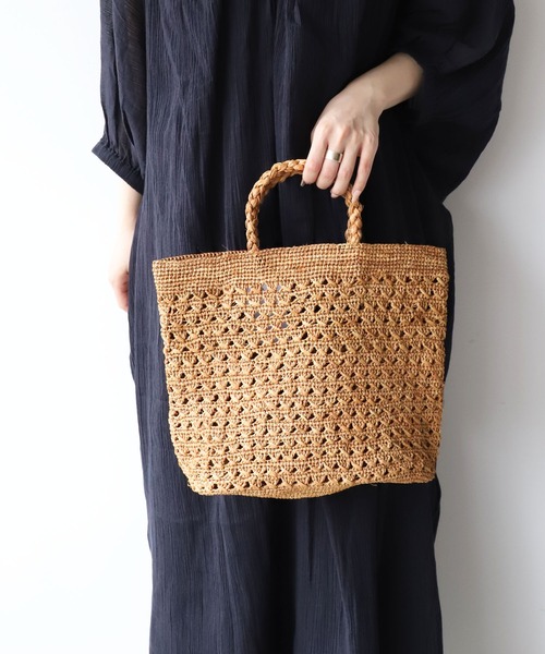 MICA&DEAL（マイカ＆ディール）の「【AFRICANSQUARE】ラフィアかぎ編みバッグ（ハンドバッグ・レディース・ブラウン・FREE）」の14枚目の写真