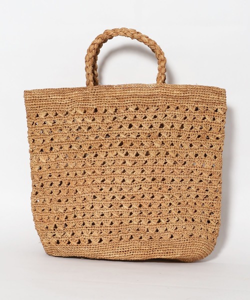MICA&DEAL（マイカ＆ディール）の「【AFRICANSQUARE】ラフィアかぎ編みバッグ（ハンドバッグ・レディース・ブラウン・FREE）」の7枚目の写真