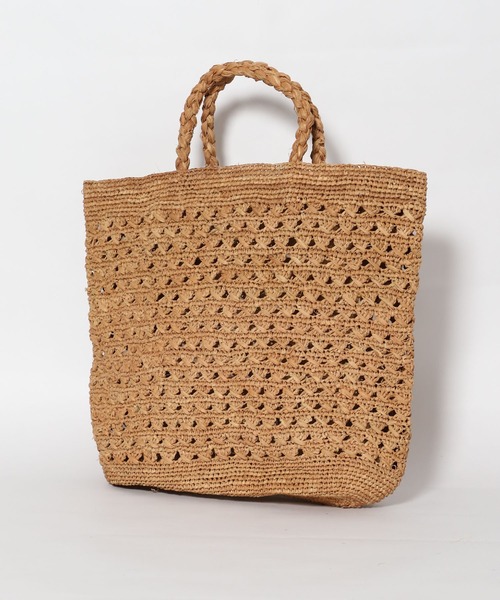 MICA&DEAL（マイカ＆ディール）の「【AFRICANSQUARE】ラフィアかぎ編みバッグ（ハンドバッグ・レディース・ブラウン・FREE）」の6枚目の写真