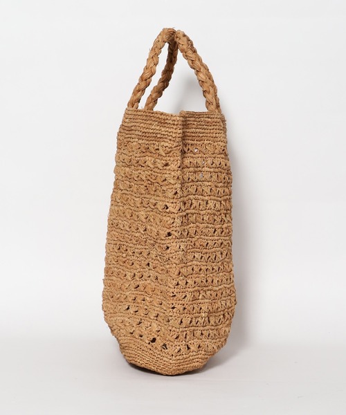 MICA&DEAL（マイカ＆ディール）の「【AFRICANSQUARE】ラフィアかぎ編みバッグ（ハンドバッグ・レディース・ブラウン・FREE）」の5枚目の写真
