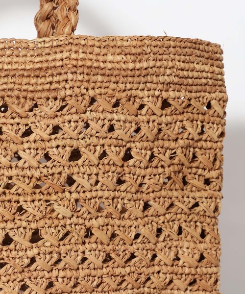 MICA&DEAL（マイカ＆ディール）の「【AFRICANSQUARE】ラフィアかぎ編みバッグ（ハンドバッグ・レディース・ブラウン・FREE）」の2枚目の写真