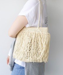 The Bagmati | 【The Bagmati】マクラメ編みフリンジ巾着バッグ-WAX CORD BAG(ショルダーバッグ)