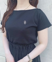 an another angelus | ロゴ刺繍フレンチスリーブT(Tシャツ/カットソー)