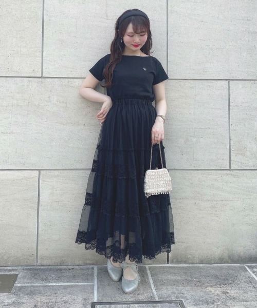 an another angelus（アンアナザーアンジェラス）の「ロゴ刺繍フレンチスリーブT/ananotherangelus（Tシャツ/カットソー・レディース・ピンク/アイボリー/ブラック・FREE）」の14枚目の写真