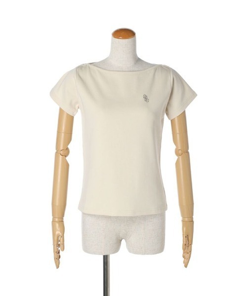 an another angelus（アンアナザーアンジェラス）の「ロゴ刺繍フレンチスリーブT/ananotherangelus（Tシャツ/カットソー・レディース・ピンク/アイボリー/ブラック・FREE）」の16枚目の写真