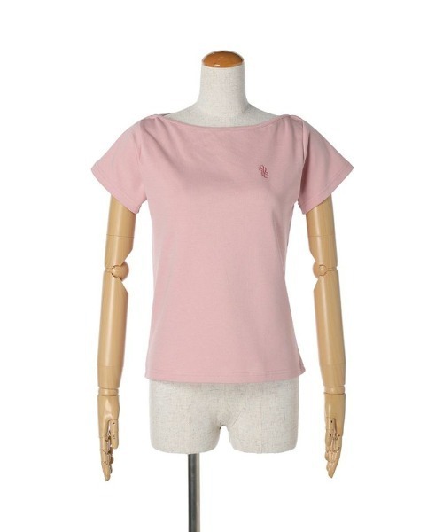 an another angelus（アンアナザーアンジェラス）の「ロゴ刺繍フレンチスリーブT/ananotherangelus（Tシャツ/カットソー・レディース・ピンク/アイボリー/ブラック・FREE）」の17枚目の写真