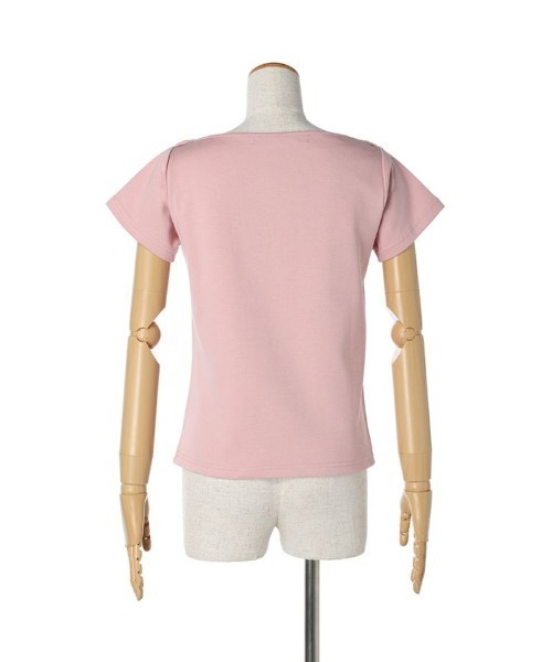 an another angelus（アンアナザーアンジェラス）の「ロゴ刺繍フレンチスリーブT/ananotherangelus（Tシャツ/カットソー・レディース・ピンク/アイボリー/ブラック・FREE）」の19枚目の写真