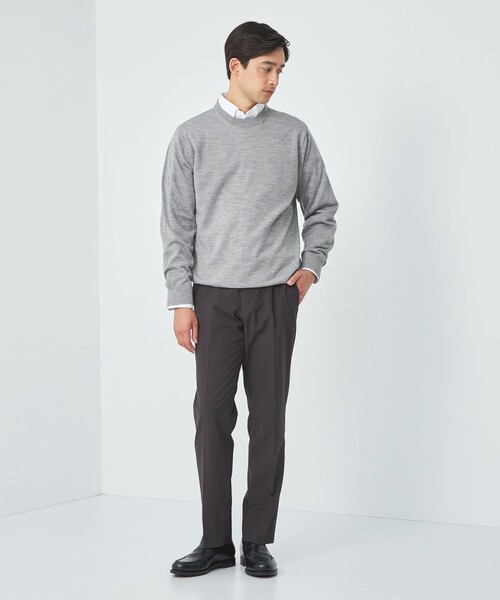 green label relaxing(グリーンレーベルリラクシング)の「スーパーファインメリノウール クルーネック ニット(ニット/セーター・メンズ・オレンジ/ブラック/ライトブルー/グレー・S/M/L/XL)」の11枚目の写真